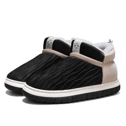 TBJ Unisex Overknee Winterstiefel, Weiche Velours Schneestiefel mit Fellfutter, Paar Schuhe, PVC-Sohle, Größe Groß, Extrem Warm EU41,Schwarz von TBJ