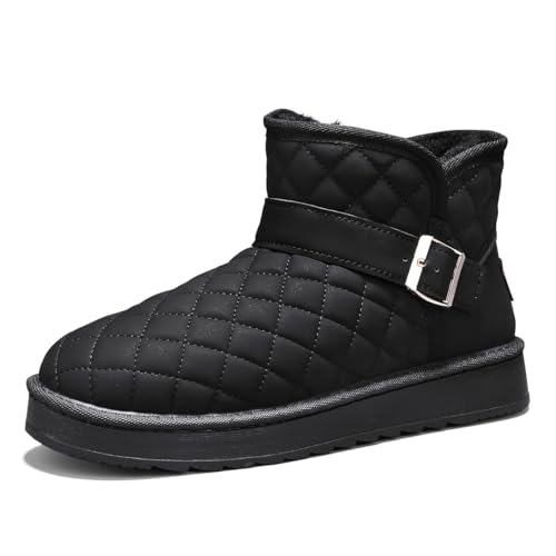 TBJ Unisex Overknee Winterstiefel, Weiche Velours Schneestiefel mit Fellfutter, Paar Schuhe, PVC-Sohle, Größe Groß, Extrem Warm EU45 Schwarz von TBJ