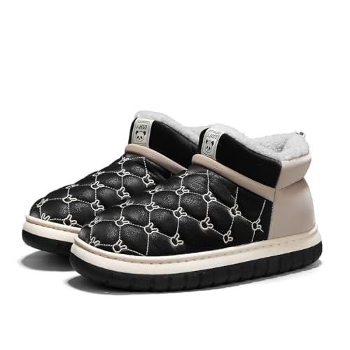 TBJ Unisex Overknee Winterstiefel, Weiche Velours Schneestiefel mit Fellfutter, Paar Schuhe, PVC-Sohle, Größe Groß, Extrem Warm EU46,Schwarz. von TBJ