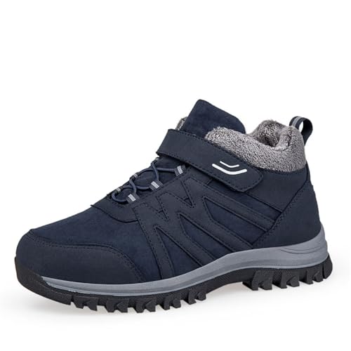 TBJ Winter Wärmende Hochschaft-Sneaker， Extra Weite Damen & Herren， Bequemliche Gehschuhe für Ältere， Mama Papa Schuhe，EU41-Dunkelblau. von TBJ