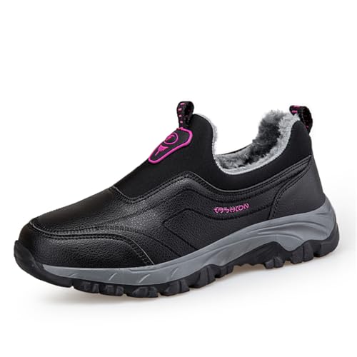 TBJ Winter Wärmende Hochschaft-Sneaker， Extra Weite Damen & Herren， Bequemliche Gehschuhe für Ältere， Mama Papa Schuhe EU35 SchwarzeRose. von TBJ