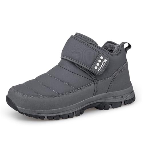 TBJ Winter Wärmende Hochschaft-Sneaker， Extra Weite Damen & Herren， Bequemliche Gehschuhe für Ältere， Mama Papa Schuhe EU40-Grau. von TBJ