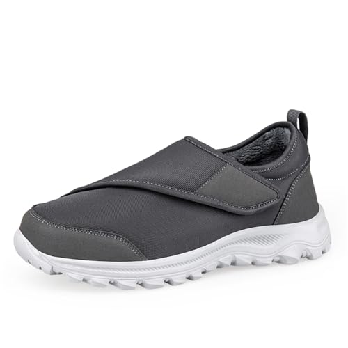 TBJ Winter Wärmende Hochschaft-Sneaker， Extra Weite Damen & Herren， Bequemliche Gehschuhe für Ältere， Mama Papa Schuhe EU43-Grau von TBJ