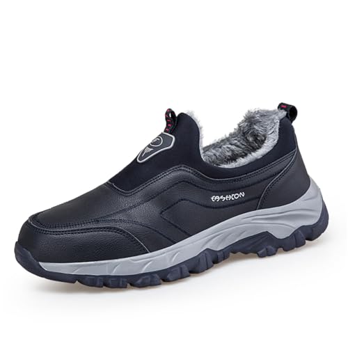 TBJ Winter Wärmende Hochschaft-Sneaker， Extra Weite Damen & Herren， Bequemliche Gehschuhe für Ältere， Mama Papa Schuhe EU44 Dunkelblau. von TBJ