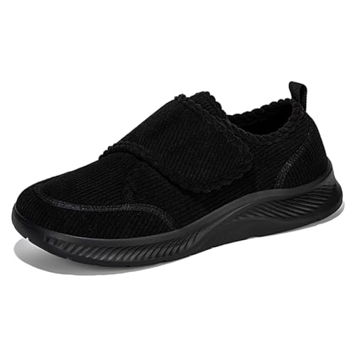 TBJ Winter Wärmende Hochschaft-Sneaker， Extra Weite Damen & Herren， Bequemliche Gehschuhe für Ältere，Mama Papa Schuhe,EU37-Schwarz von TBJ