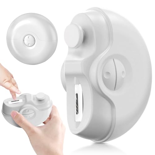 Elektrische Nagelfeile, Elektrischer Nagelknipser, 3 in 1 Automatisch Schneidend und Schleifend Aufbewahrung von Nagelresten, für Babys, Kinder, Erwachsene Und Senioren (Weiß) von TBLMPNE