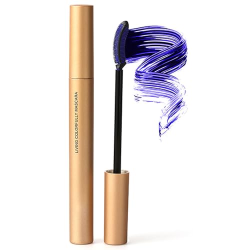 Magic Color Skinny Wimperntusche, Mascara Schwarze Wimperntusche Wasserfest für extrem lange Wimpern (Goldene Tube 4# Blau) von TBLMPNE