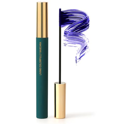 Magic Color Skinny Wimperntusche, Mascara Schwarze Wimperntusche Wasserfest für extrem lange Wimpern (Grüne Tube 4# Blau) von TBLMPNE