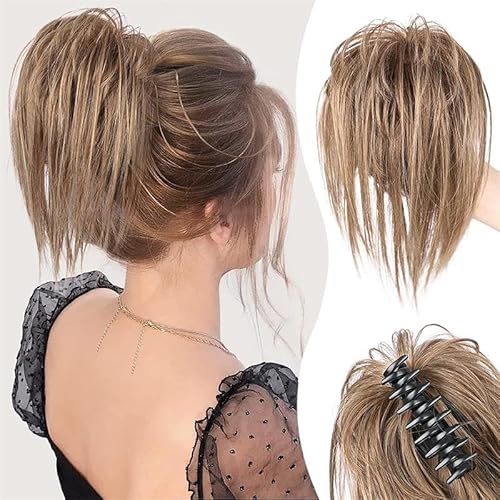 Pferdeschwanzhalter zur Verlängerung der Haare, 2023 Neu Dutt Haarteil Haargummi ​Mit klammer Haaren Hochsteckfrisuren Haarverlängerung Messy Bun Haarteile für Damen Mädchen Pferdeschwanz (1#) von TBLMPNE