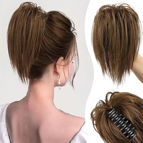 Pferdeschwanzhalter zur Verlängerung der Haare, 2023 Neu Dutt Haarteil Haargummi ​Mit klammer Haaren Hochsteckfrisuren Haarverlängerung Messy Bun Haarteile für Damen Mädchen Pferdeschwanz (12#) von TBLMPNE