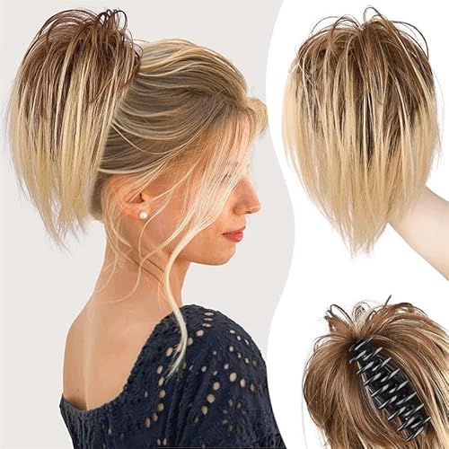 Pferdeschwanzhalter zur Verlängerung der Haare, 2023 Neu Dutt Haarteil Haargummi ​Mit klammer Haaren Hochsteckfrisuren Haarverlängerung Messy Bun Haarteile für Damen Mädchen Pferdeschwanz (2#) von TBLMPNE