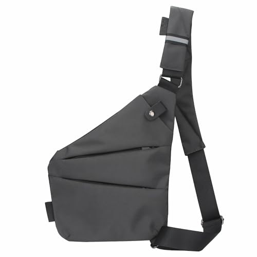 Sling Chest Crossbody Bag, Diebstahlsichere Reisetasche Diebstahlsichere Tasche, Ultradünn Brusttasche Reisetasche für Männer und Frauen, die Outdoor-Sportarten Wandern (Schwarz, Rechte Schulter) von TBLMPNE