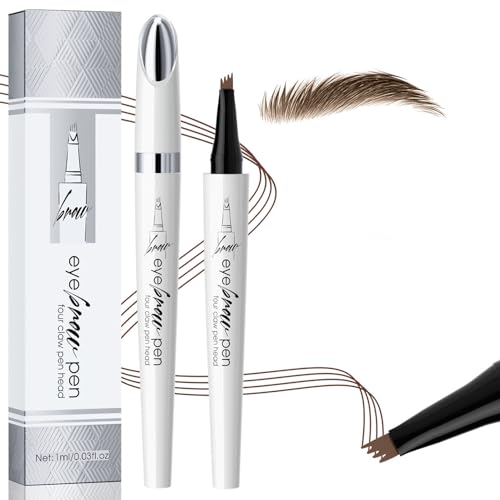 Wasserdichter 3D Mikro Magischer Augenbrauenstift mit 4 Gabelspitze Applikator, 2024 Neu Augenbrauenstift Wasserfester Eyebrow Pencil Erzeugt Mühelos natürlich aussehende Brauen (2, Hellbraun-1#) von TBLMPNE