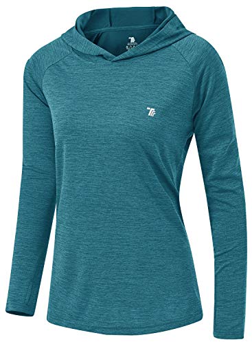 TBMPOY Damen UPF 50+ Sonnenschutz Hoodie Shirt Langarm Angeln Wandern Outdoor UV Shirt leicht - - XX-Large von TBMPOY