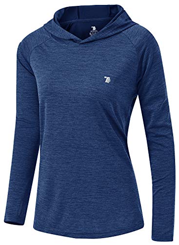 TBMPOY Damen UPF 50+ UV Sonnenschutz Hoodie Langarm Shirt Leicht Outdoor Laufen Schnell Trocken Shirts - - XX-Large von TBMPOY