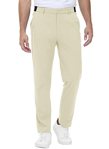 TBMPOY Herren-Golfhose, dehnbar, leicht, schnell trocknend, legere Arbeitshose mit 3 Taschen, 01-khaki, 56 von TBMPOY