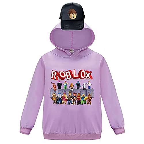 Mädchen Hoodies rosa Sweatshirt für Kinder Baumwolle Top Casual Langarm Kleidung und Hut 3–13 Jahre, violett, 5-6 Jahre von TBNRFrags