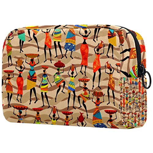 Kosmetiktaschen Make-up-Taschen für Frauen, kleine Make-up-Taschen ReisetaschenKunst Afrikanische Frauen Vintage Malerei von TBOUOBT