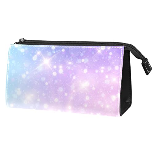 Schminktasche Reise Kosmetiktasche Tasche Geldbörse Handtasche mit ReißverschlussBlaue lila Sterne von TBOUOBT