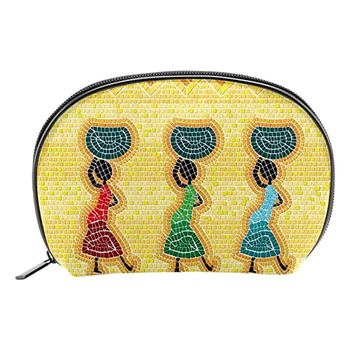 Schminktasche Reise Kosmetiktasche Tasche Geldbörse Handtasche mit ReißverschlussEthnischer Stammes afrikanischer Stil künstlerisch von TBOUOBT
