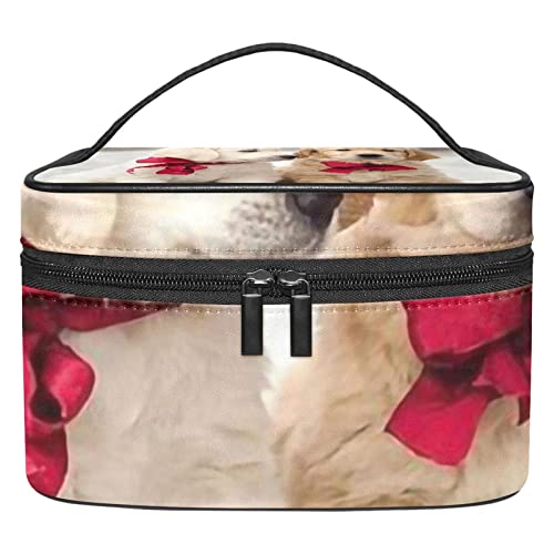 Schminktasche Reise Kosmetiktasche Tasche Geldbörse Handtasche mit ReißverschlussTiere Golden Retriever Hunde von TBOUOBT