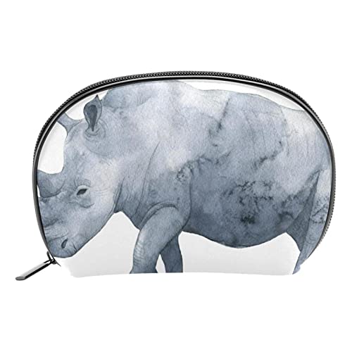 Schminktasche Reise Kosmetiktasche Tasche Geldbörse Handtasche mit ReißverschlussTierisches Nashorn von TBOUOBT