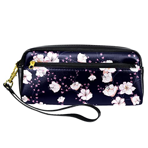 Schminktasche Reise Kosmetiktasche Tasche Geldbörse Handtasche mit ReißverschlussVintage rosa Blüten mit Blumen von TBOUOBT