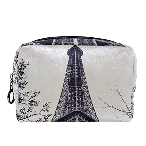 Schminktasche Reise Kosmetiktasche Tasche Geldbörse Handtasche mit ReißverschlussVintager Landschafts Paris Eiffelturm von TBOUOBT