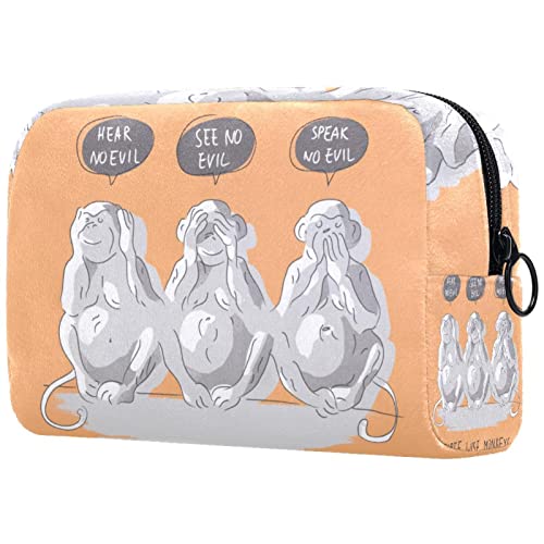 Schminktasche Reise Kosmetiktasche Tasche Geldbörse Handtasche mit Reißverschlusstierischer orangefarbener AFFE von TBOUOBT