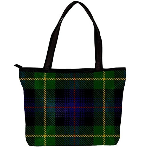 TBOUOBT Handtaschen für Damen Mode Tragetaschen Umhängetasche Satchel Taschen,Grün blauer schottischer Clan Tartan von TBOUOBT