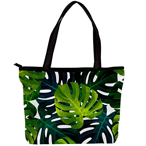 TBOUOBT Handtaschen für Damen Mode Tragetaschen Umhängetasche Satchel Taschen,Monstera grüne tropische Blätter von TBOUOBT