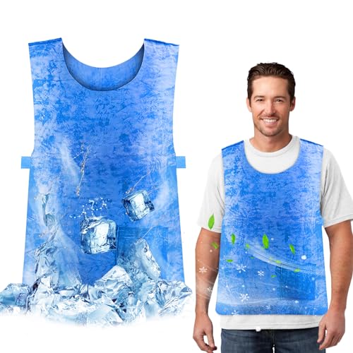 Eisweste,Kühlweste Verstellbar,Ice Cooling Vest,Sommer Hitzebeständige Cooling Weste,Kühlung Sport Weste,Verdunstungskühlung Weste,PVA Wasserdichte Eisweste,Arbeitsweste für Männer Frauen im Freien von TBRFP