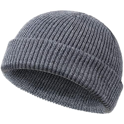 Beanie Mütze Haube Docker Style Trawler Frühling Herbst Winter Weich Leicht Damen Herren Unisex Dichter Stoff Doppellagig Optimale Passform Seemannsmütze Herbst und Winter von TBSCWYF