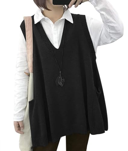 Pullunder Damen Ärmellos Pullover Vest Vintage Casual Strickweste V-Ausschnitt Weste Pullunder Winter Herbst Sweater Strickpullover Damen Pullunder Oversize V-Ausschnitt Stricken Weste Elegante Pullunder Damen Ärmellos Pullover Vest Vintage Casual Strickweste V-Ausschnitt Weste Pullunder Winter Herbst Sweater Strickpullover Damen Pullunder Oversize V-Ausschnitt Stricken Weste Elegante von TBSCWYF