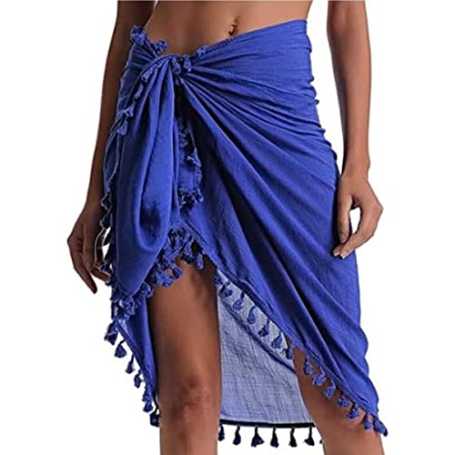 Strand Wrap Sarong Vertuschung Chiffon Badeanzug Wickelröcke Damen Blumendruck Schulterfrei Strandkleid Sommerkleid Bademode Kleid Strandponcho Pareos zum Tragen über Badeanzügen von TBSCWYF