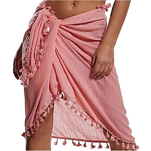 Strand Wrap Sarong Vertuschung Chiffon Badeanzug Wickelröcke Damen Blumendruck Schulterfrei Strandkleid Sommerkleid Bademode Kleid Strandponcho Pareos zum Tragen über Badeanzügen von TBSCWYF