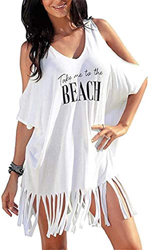 Strandkleid Damen Bikini Cover Up Strandponcho Damen Sommer Pareos Sommerkleid Damen Elegant Bademode Strand Vertuschen Shirt Sommer Strandponcho Strandurlaub Badeanzug Bikini von TBSCWYF