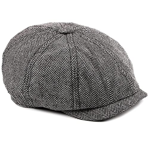 TBSCWYF Barett Cap Herren Schiebermütze Gatsby Schirmmütze Newsboy Flat Cap Baskenmütze 1920 Stil Gatsby Kostüm Accessoires von TBSCWYF
