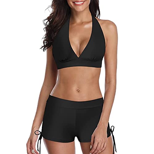 TBSCWYF Damen Bikini Set Rückenfrei Bandeau Tankinis Verstellbar Crossover Ties-up Bikinioberteil High Waist Triangel Bikinihose Zweiteiliger Badeanzug Swimsuit Damen Mehrfarbig Tankini TBSCWYF Damen Bikini Set Rückenfrei Bandeau Tankinis Verstellbar Crossover Ties-up Bikinioberteil High Waist Triangel Bikinihose Zweiteiliger Badeanzug Swimsuit Damen Mehrfarbig Tankini von TBSCWYF