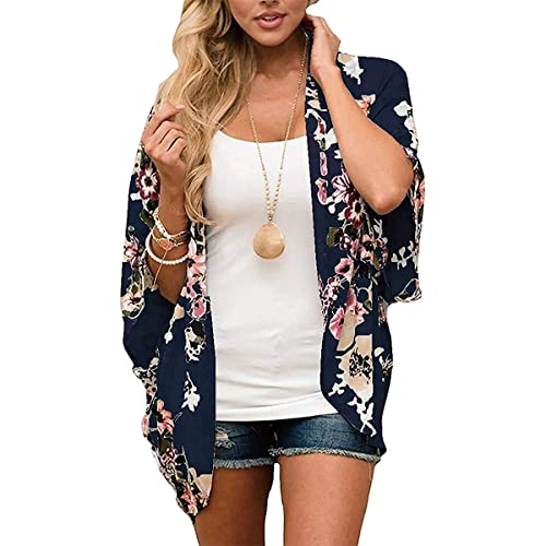 TBSCWYF Damen Bolero Schulterjäckchen aus Chiffon Sommer Elegant Cardigan Durchscheinend ¾ Kurzarm Sleeve Schulterjacke Kimono Strickjacke Leichte Cardigan Alltagskleidung Damen Sommer Jacke von TBSCWYF