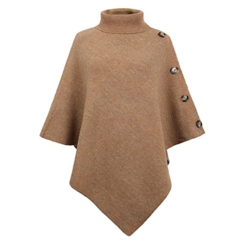 TBSCWYF Damen Feinstrick Überwurf aus Merinowolle Cape Frauen Strick Cardigan Umhängetuch Gestrickter Poncho - Damen Strickponcho mit Kragen Hochwertige Qualitt Poncho Strick Sweatshirt Pullover von TBSCWYF