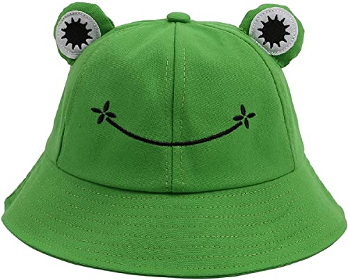 TBSCWYF Damen Fischerhüte Herren Anglerhut Faltbar Baumwolle Niedlicher Frosch Eimerhut Bucket Hut Unisex Sommerhut Outdoor Frog Freizeithut für Angeln Wandern Camping Baumwolle Frosch Eimer Hut von TBSCWYF