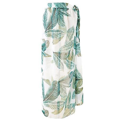 TBSCWYF Damen Sarong Lang Strandkleider Pareo für den Strand Cover Up Badeanzug Vertuschung Chiffon Wickelröcke Sommer Damen Sarong Pareo für den Strand zum Tragen über Badeanzügen von TBSCWYF