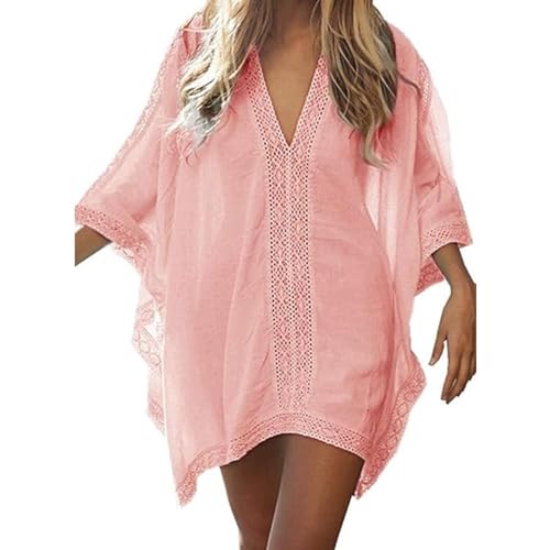 TBSCWYF Damen Sommer Spitze Crochet Tunika Strandkleider Strandponcho Strand Abdeckungs Badeanzug Bikini Cover Up Damen Strandkleid Bikini Cover Up Drucken Sommer Strandponcho Bademode Strand von TBSCWYF