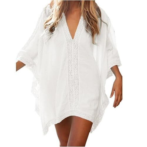 TBSCWYF Damen Sommer Spitze Crochet Tunika Strandkleider Strandponcho Strand Abdeckungs Badeanzug Bikini Cover Up Damen Strandkleid Bikini Cover Up Drucken Sommer Strandponcho Bademode Strand von TBSCWYF
