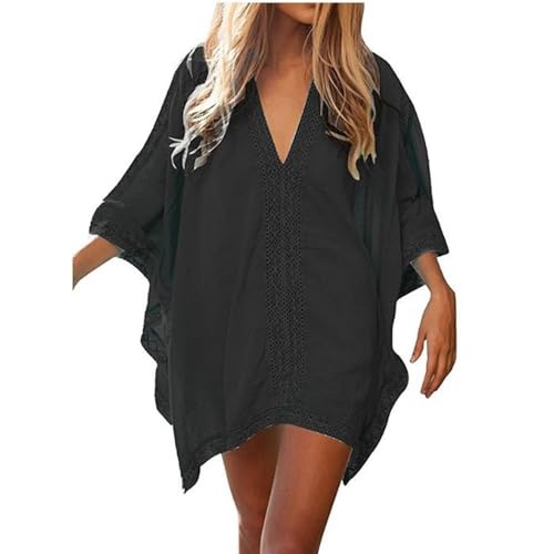 TBSCWYF Damen Sommer Spitze Crochet Tunika Strandkleider Strandponcho Strand Abdeckungs Badeanzug Bikini Cover Up Damen Strandkleid Bikini Cover Up Drucken Sommer Strandponcho Bademode Strand von TBSCWYF