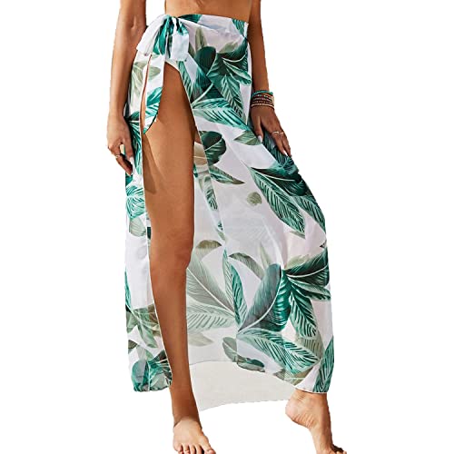 TBSCWYF Damen Strandkleider Lang Sarong Cover Up Badeanzug Vertuschung Chiffon Wickelröcke Sommer Strand Wrap Sarong Vertuschung Chiffon Badeanzug Wickelröcke von TBSCWYF