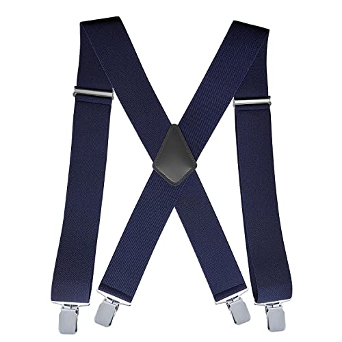 TBSCWYF Elastische 5cm breite Hosenträger,Elastisch und verstellbar 4 Starken Clips X-Form Herren & Damen von TBSCWYF