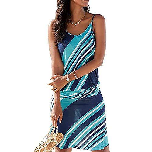 TBSCWYF Freizeitkleider Damen Sommer Strandkleider Bandeau Boho Kleid Schulterfrei Elegant Maxikleid Sommerkleid Partykleid Damen Blumendruck Schulterfrei Chiffon Strandkleid Sommerkleid von TBSCWYF