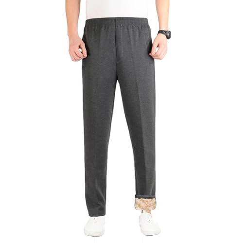 TBSCWYF Jogginghose Herren Baumwolle Winter Warme Sherpa Gefüttert Freizeithosen Sporthose Herren Lang mit Kordelzug Zwei Taschen Herren Jogginghose Sporthose Kordelzug Warme Winter Hose von TBSCWYF